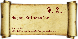 Hajós Krisztofer névjegykártya